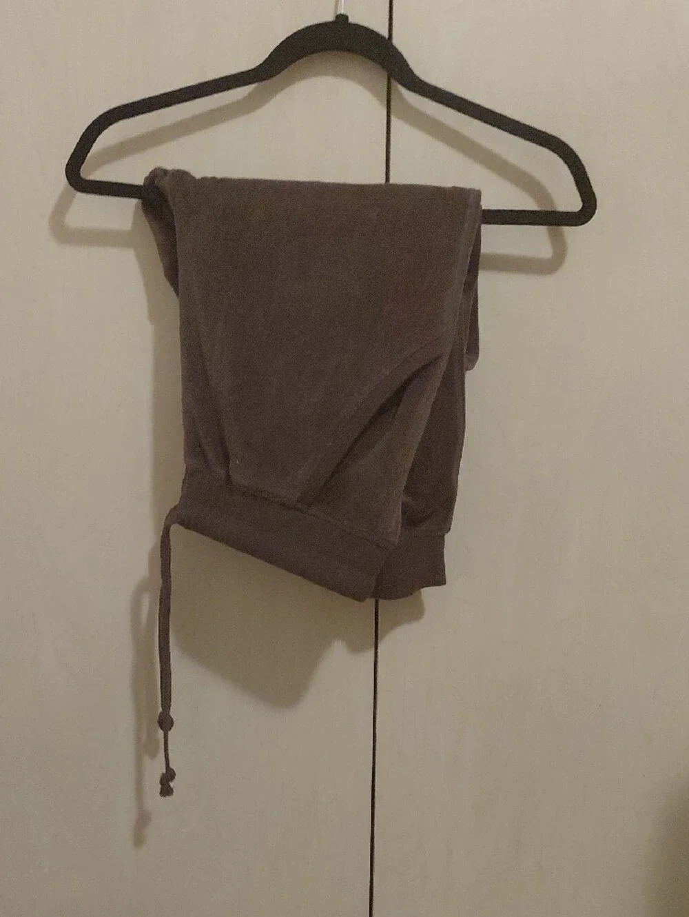 Women's Brown Velour Zip-Front Hoodie Jacket With Pants